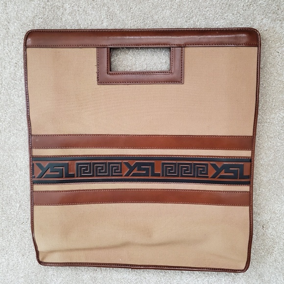 Vintage Yves Saint Laurent YSL Tote 1970s Beige - Picture 2 of 8